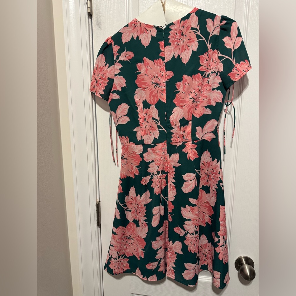 J. Crew Mercantile Floral V-Neck Dress - Pink and Green - Picture 3 of 3